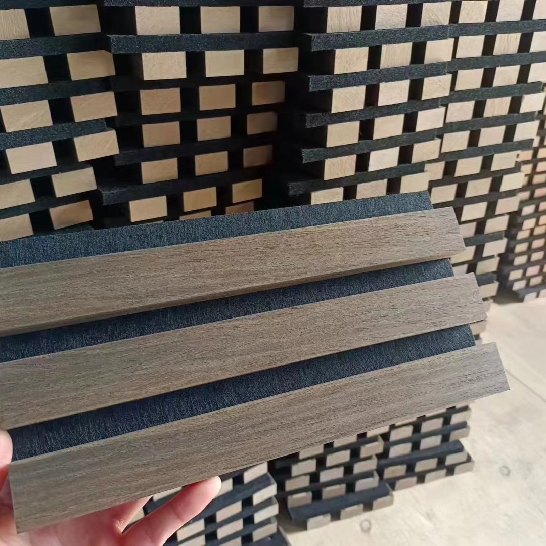 Wall decoration wood sound-absorbing board environmental protection flame retardant MDF sound-absorbing material wall concave-convex grating board