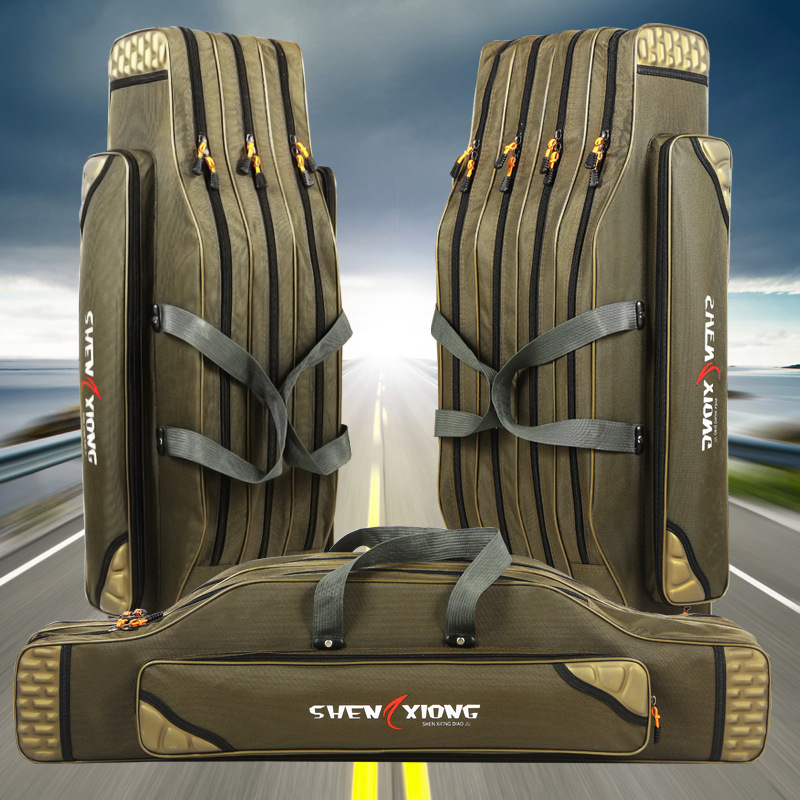 Рыболовный рюкзак с большим животом, оксфордская ткань, утолщенная камуфляжная сумка, двойной слой, трехслойная сумка для удочек, поставка рыболовного снаряжения