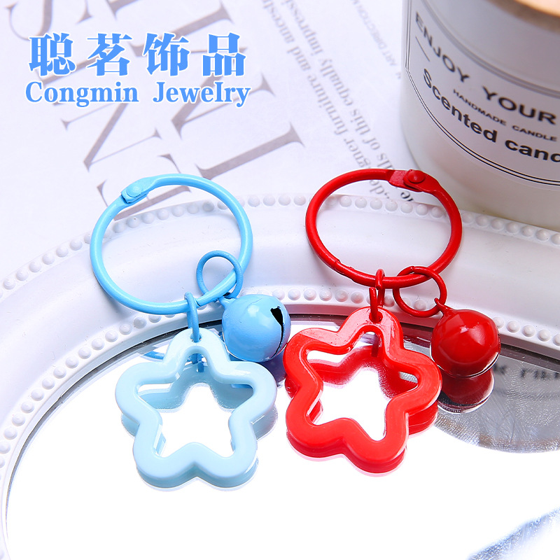 Colorful Five-pointed Star Acrylic Keychain Pendant Dopamine Headphone Set Pendant Small Fresh Couple Bag Decoration