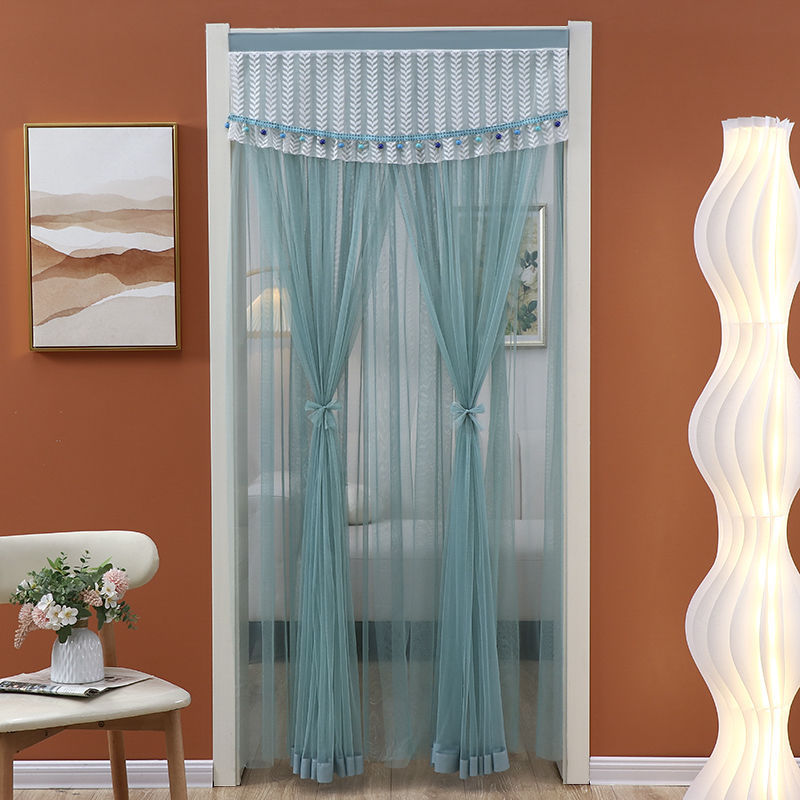 Summer Household Anti-Mosquito Velcro Door Curtain, Punch-Free Lace Door Curtain, Bedroom Partition Curtain, Universal for All Seasons