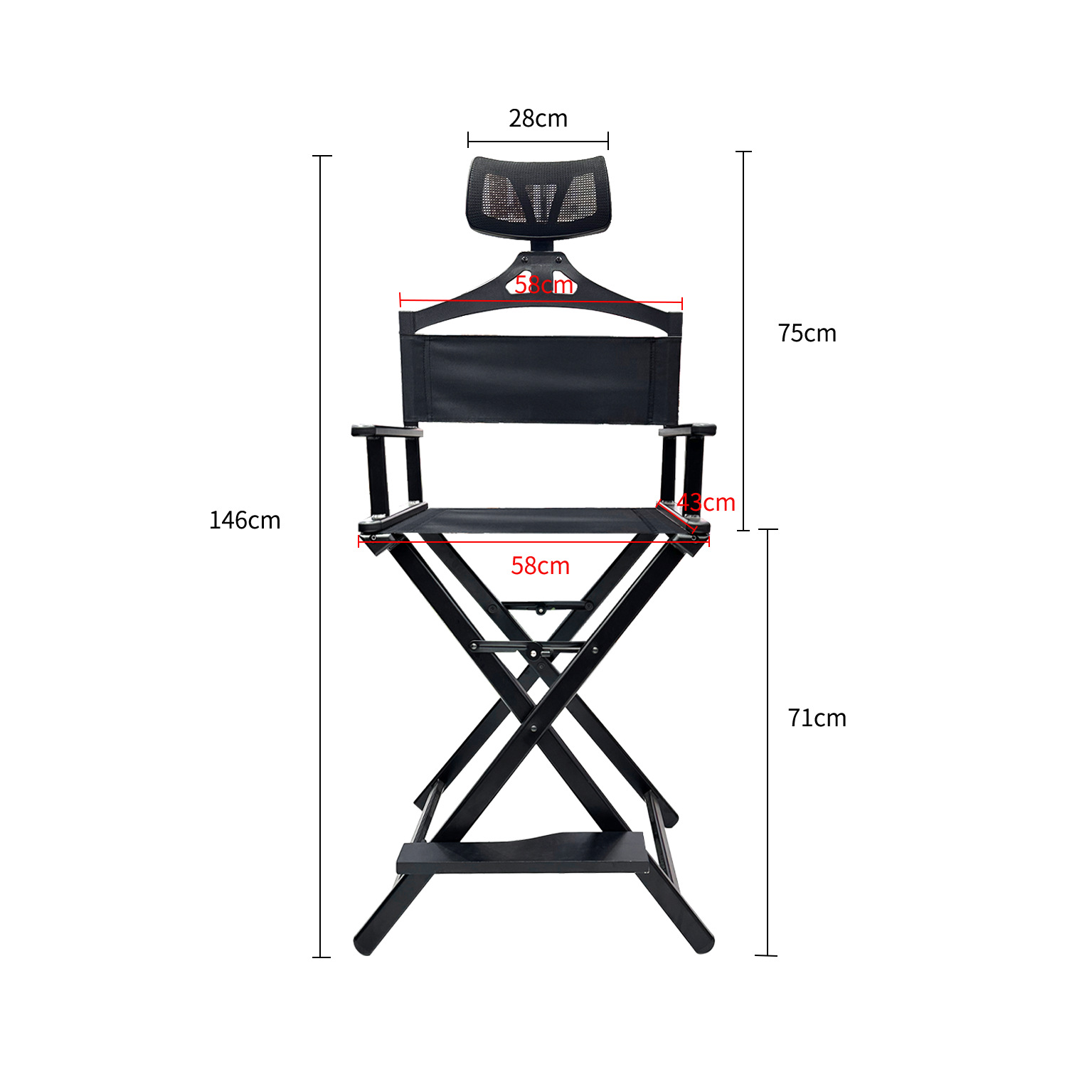Metal Wholesale Spot Beauty Salon Foldable Portable Multi-Functional Outdoor Backrest Aluminum Alloy Makeup Chair