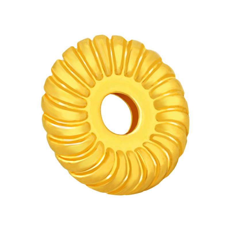 Pure Gold 999 Handmade Accessories Triangular Spacer Beads Gold Threaded Spacer 3D Hard Gold Small Gold Ring Loose Bead Accessories