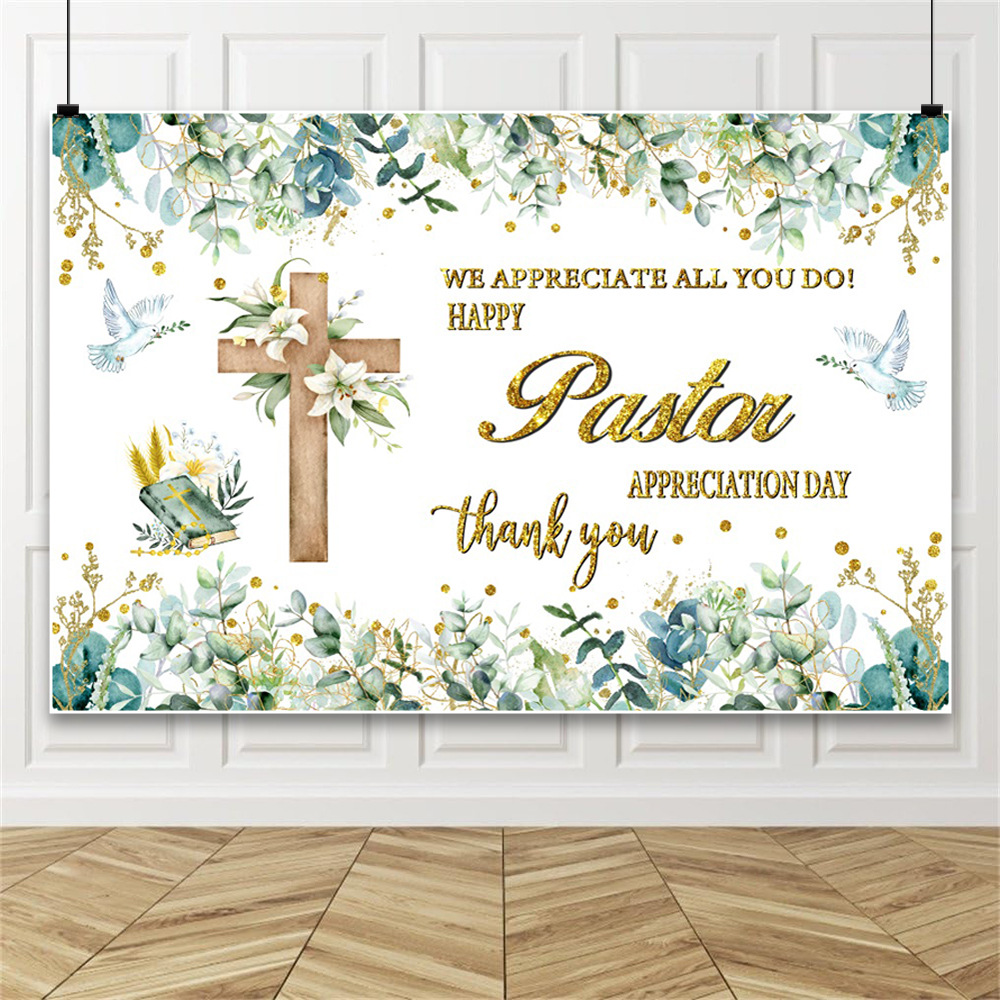 Amazon's New Banner Thanks the Pastor's Anniversary Thanksgiving Month Party Decoration Foreign Trade Cross-Border Photography Background Cloth