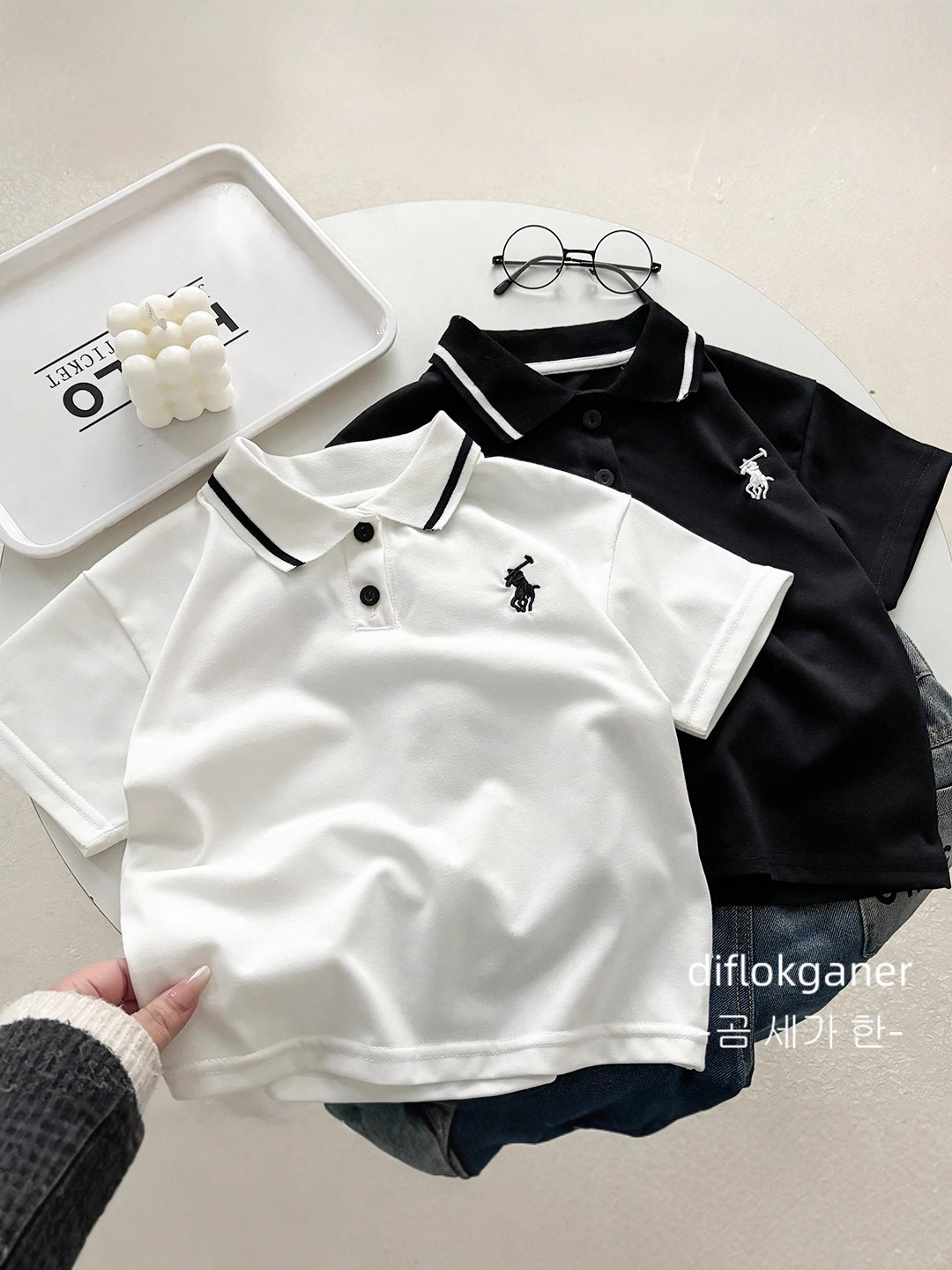 Children's Polo Shirt Short-Sleeved Breathable Simple Baby T-Shirt Classy Summer Embroidered Lapel Kidsren's Clothing Top