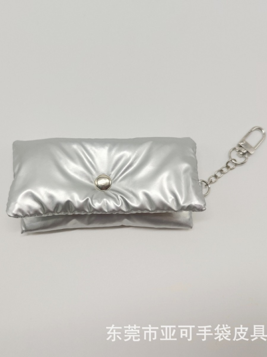 Creative personality filled cotton down jacket Apple AirPods1/2 Bluetooth headset silver mouth red envelope for hanging chain