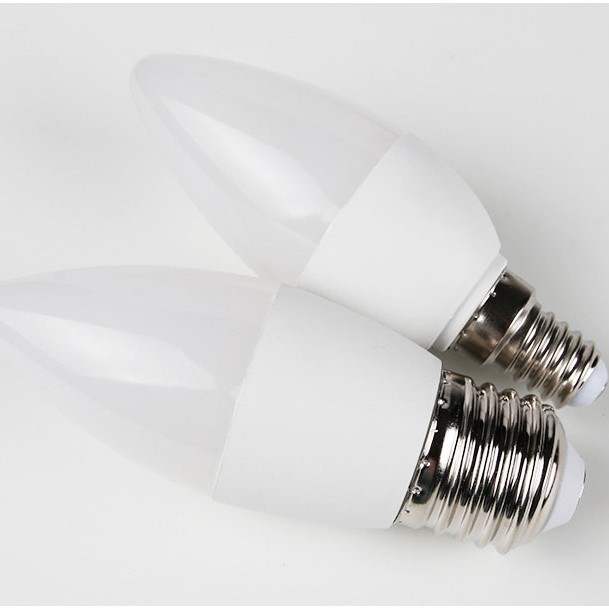 Led Energy-Saving Candle Bulb E14 Small Screw Mouth E27 Tip Bulb C37 Household Lighting Super Bright Eye Protection Warm White Warm Light Source