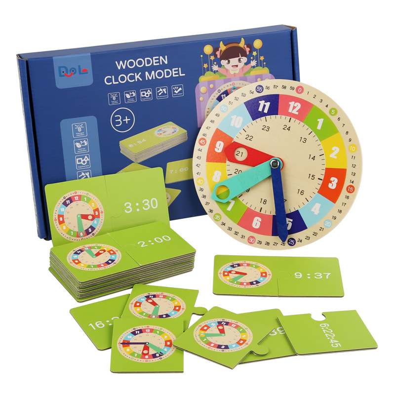 Clock model mathematics kindergarten clock teaching aids children primary school students first and second grade time cognitive learning toys