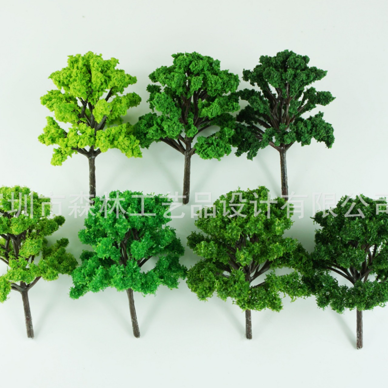 Sand table building model tree moss micro landscape background green fake tree plastic peach wood-medium hole tree powder