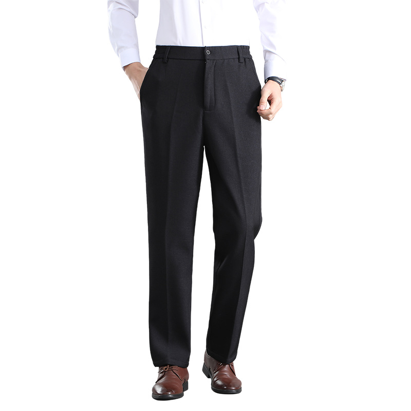 2025 Winter Gold Velvet Thin Velvet Men's Autumn and Winter Pants Straight-Leg Fleece-Lined Men's Loose Casual Pants Thickened and Warm