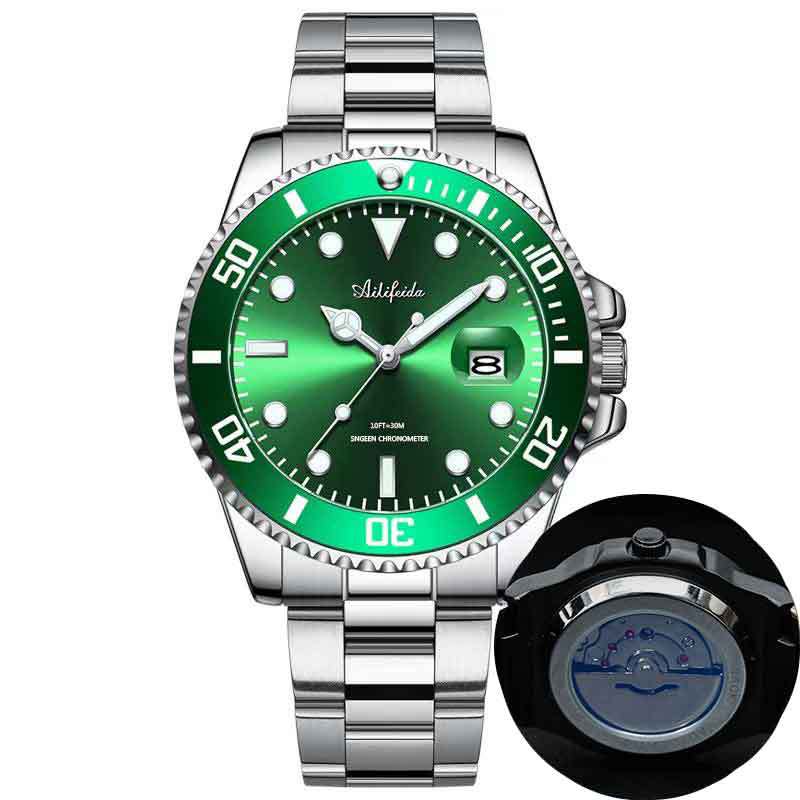 Aili Dial Quartz Watch for Men with Hollow Back Cover, Visible Live Streaming, Popular Model, Luminous, Dropshipping Available