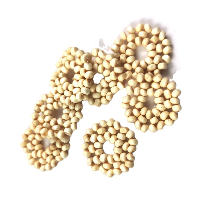 DIY hand-woven wooden bead earrings beaded wooden bead round cake earrings accessories DIY hand-worn round cake earrings