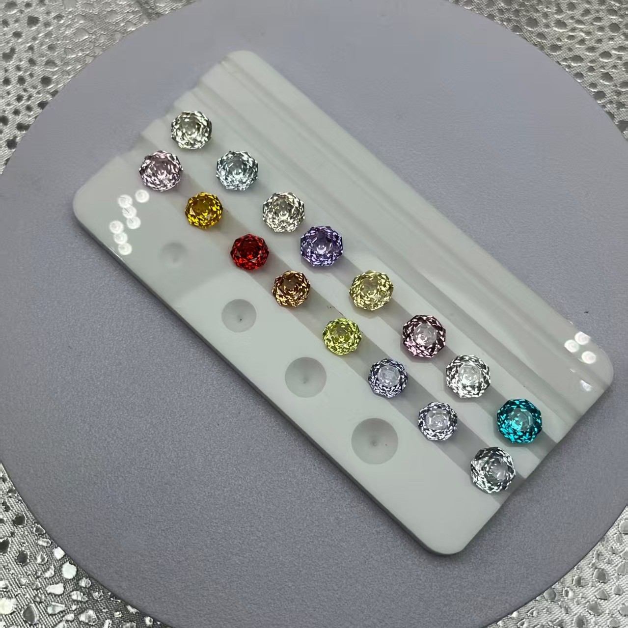 Rose-Cut Wuzhou Synthetic Gemstone Loose Stone Manufacturer Direct Sales Jewelry Can Be Set with DIY Accessories for Nail Art
