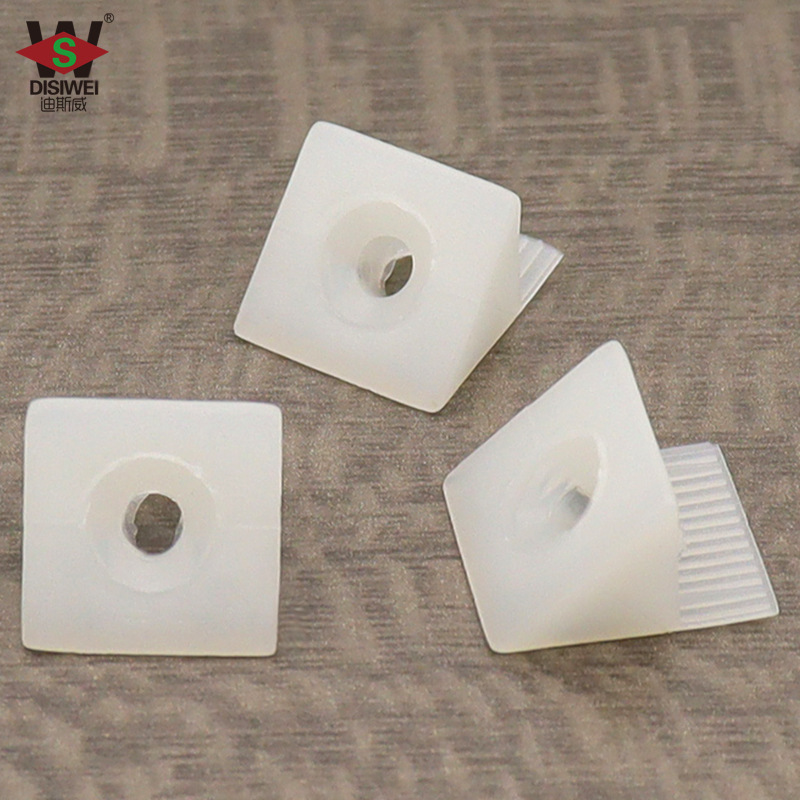 Disway white plastic back plate buckle 45 degree cabinet back plate holder plastic small angle code with self-tapping screw matching
