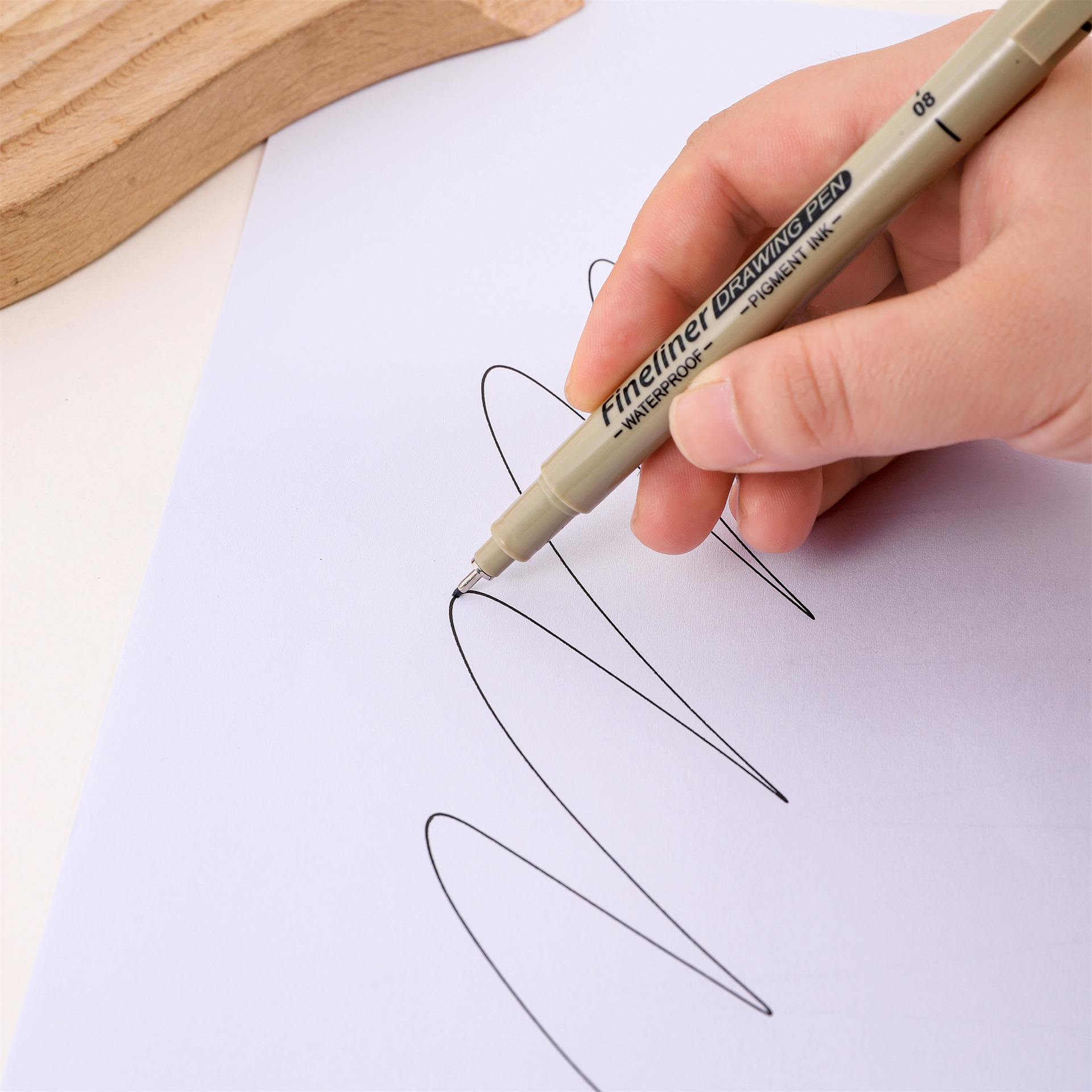 Wholesale art needle pipe hook pen black drawing pen 12 specifications suit animation hand-painted quick-drying water-resistant does not fade