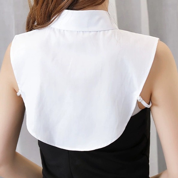 New Style Detachable Collar Sleeveless Shirt Versatile Vest Shirt White Pointed Collar Women's Decorative Stand Collar Round Collar Factory Direct Sale