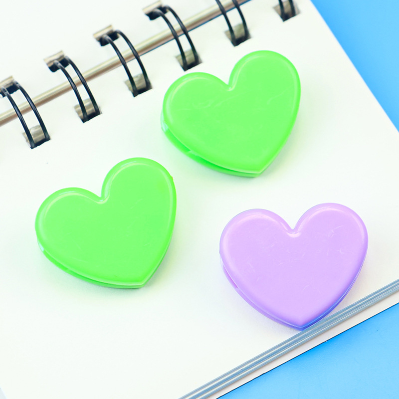 Candy Macaron Color Heart Clip Simple Student Desktop Information File Organizer High-Value Decorative Clip