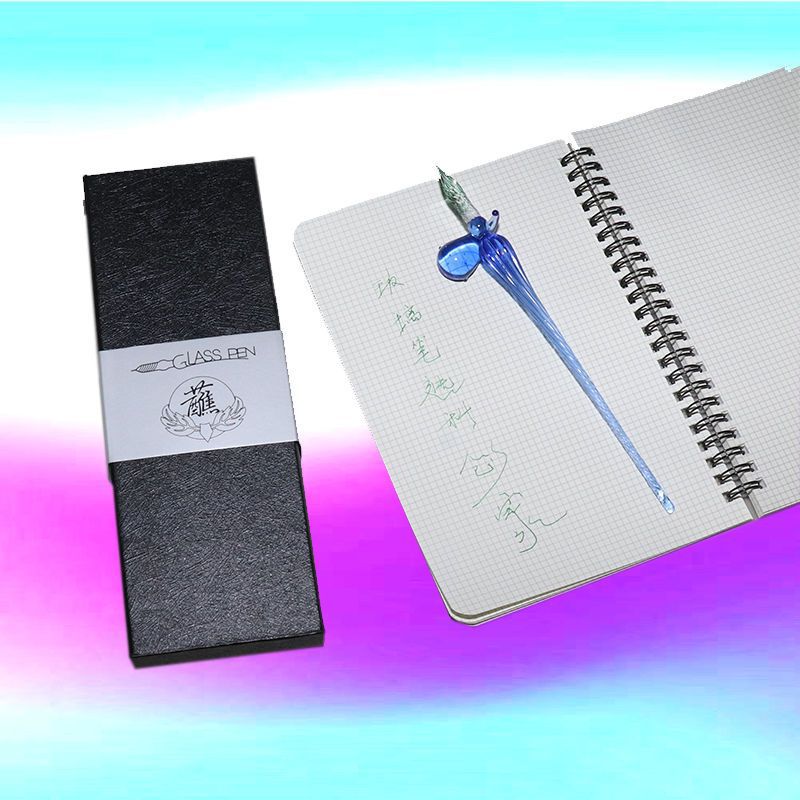 Internet Celebrity Handmade Crystal Glass Pen Colorful Ink Dip Pen Gift Set Colorful Ink Stationery Gift Crystal Pen