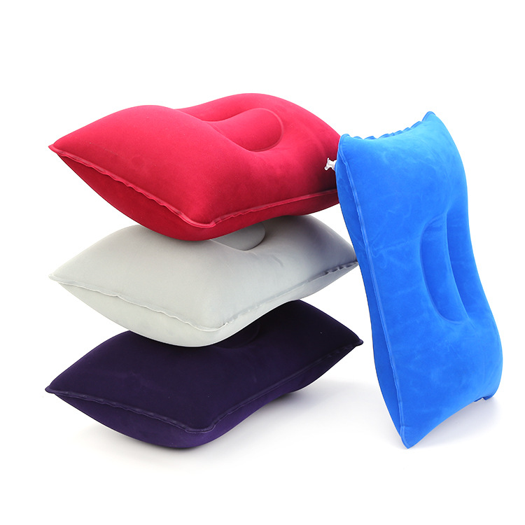 Huiqi Toys Professional PVC Flocking Inflatable Pillow U-shaped Pillow Outdoor Travel Inflatable Pillow Square Pillow Travel Pillow