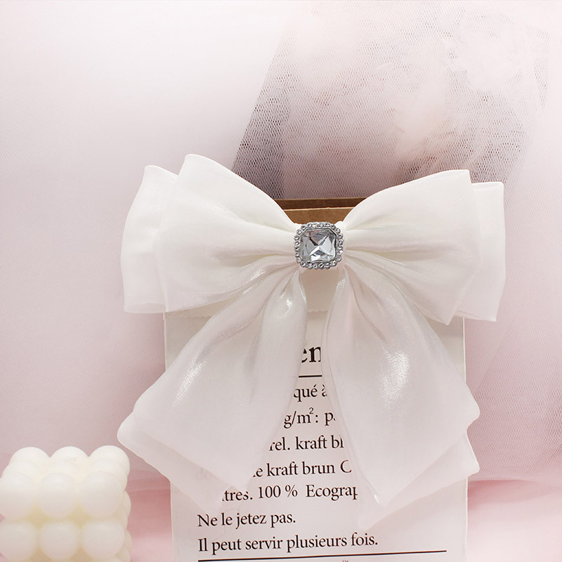 Mesh Bow Brooch Chanel Style French Retro Bow Tie Women's Double-Layer Black All-Match Clothing Accessories