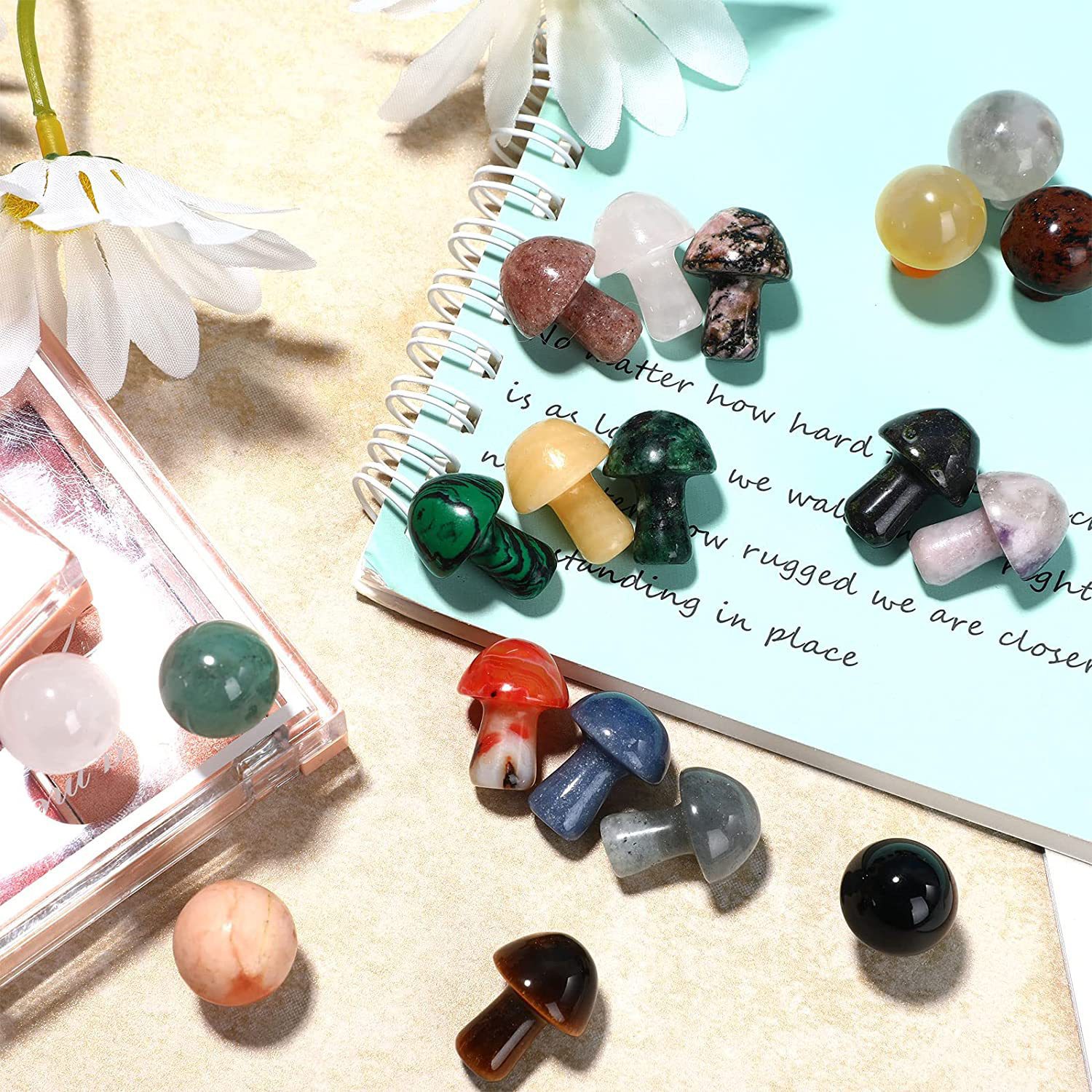 Cross-border Natural Mushroom Crystal Decorations 20mm Mushroom Stone Natural Stone Wholesale Agate Jewelry Decorative Ornaments