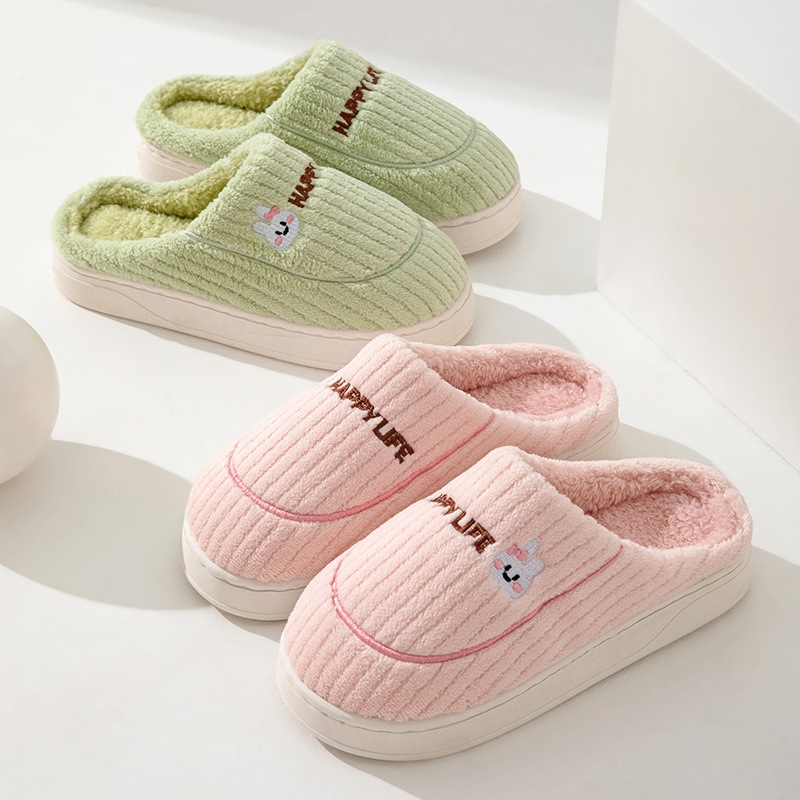 Cotton slippers wholesale autumn and winter thickened indoor home non-slip warm shit feeling home home confinement slippers for women