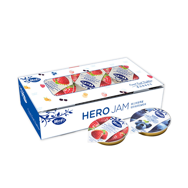 Imported Hero Blueberry Strawberry Jam 25g*6 Aluminum Box Small Package 0 Fat Spread Bread Baking Biscuits