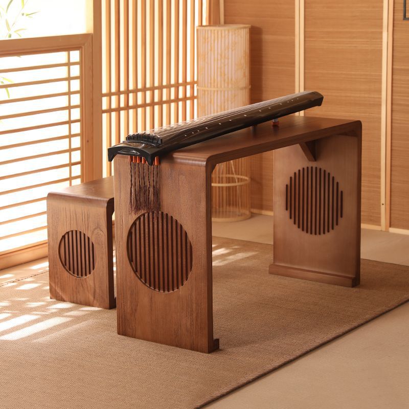 Solid Wood Guqin Table Resonance Guqin Table High Imitation Antique Chinese Study Table Chinese Calligraphy Table and Chair Calligraphy and Painting Table Guzheng Table and Stool Tea Table