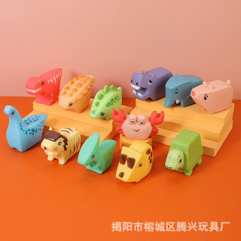Кросс-бордерная мягкая резиновая игрушка для детей, мультяшный динозавр