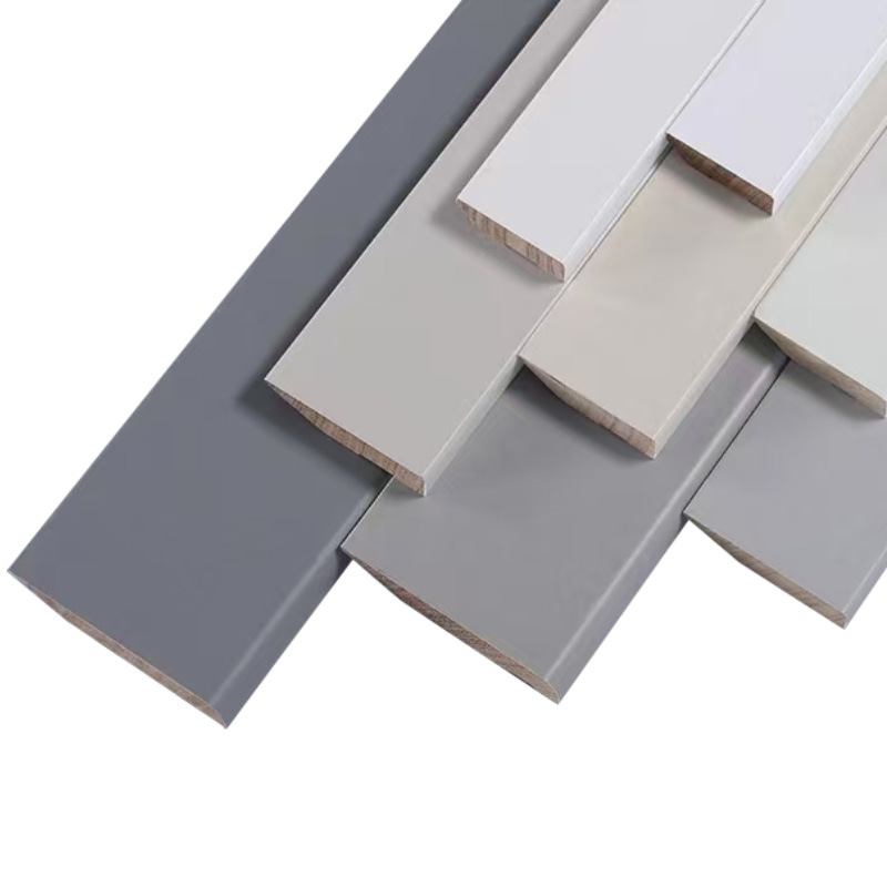 Directly Supplied from the Manufacturer 7.5cm Eucalyptus Wood Painted Solid Wood Baseboard Light Luxury Minimalist Style Decorative Thickened Skirting Board