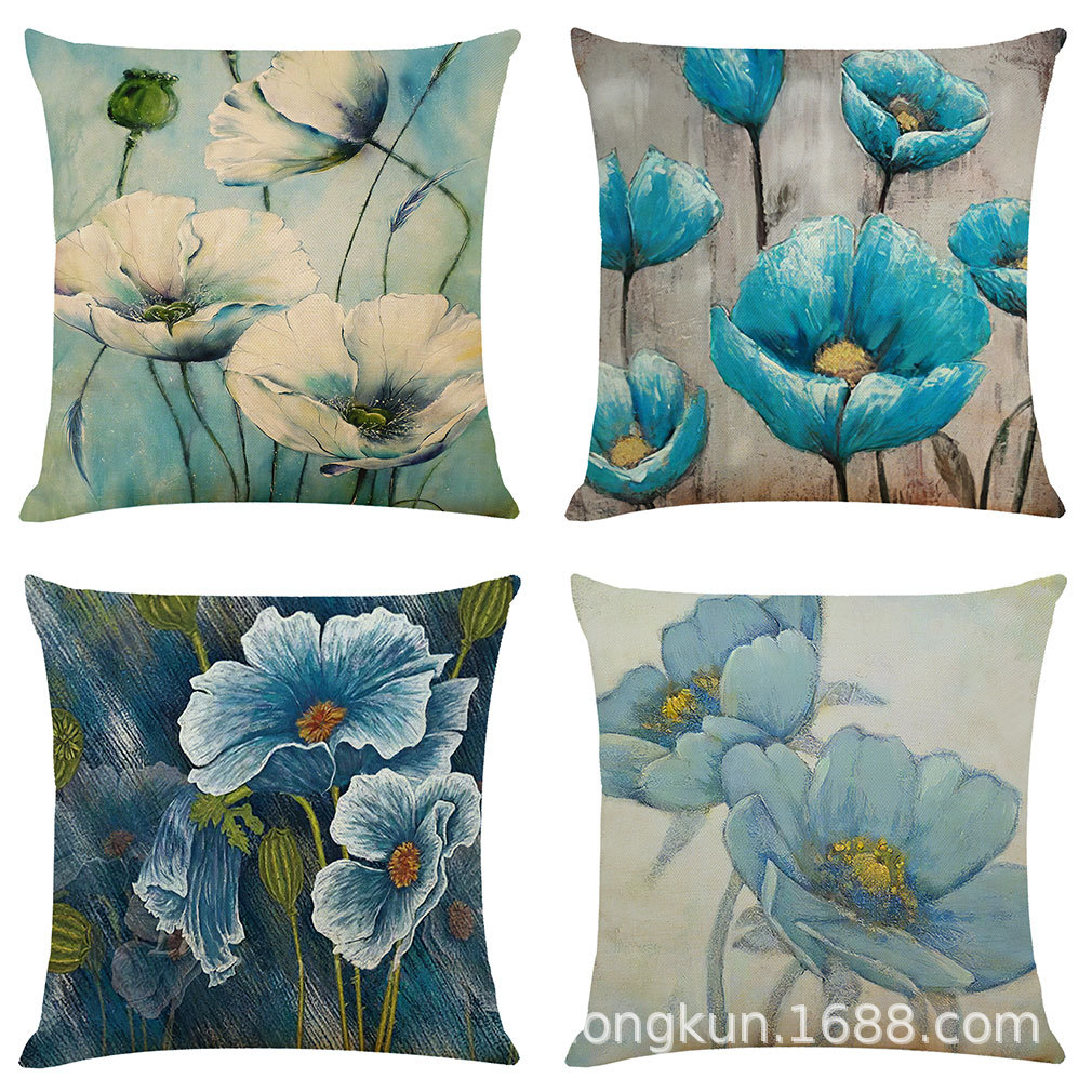 Подушка из хлопка и льна Amazon New Green Plant для автомобиля и дивана