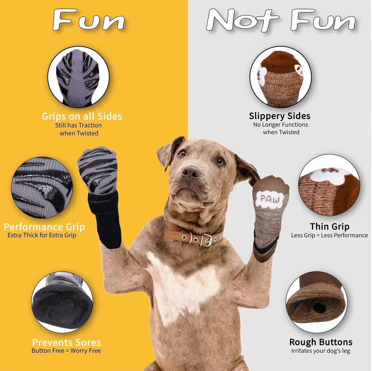 Cross-border Amazon Outdoor Socks Dog Pet Socks Black Strap Breathable Medium and Large Dog Waterproof Anti-slip Socks
