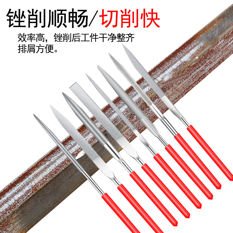 Diamond file assorted file flat flat semicircular triangular square file metal grinding tool titanium plated diamond file suit