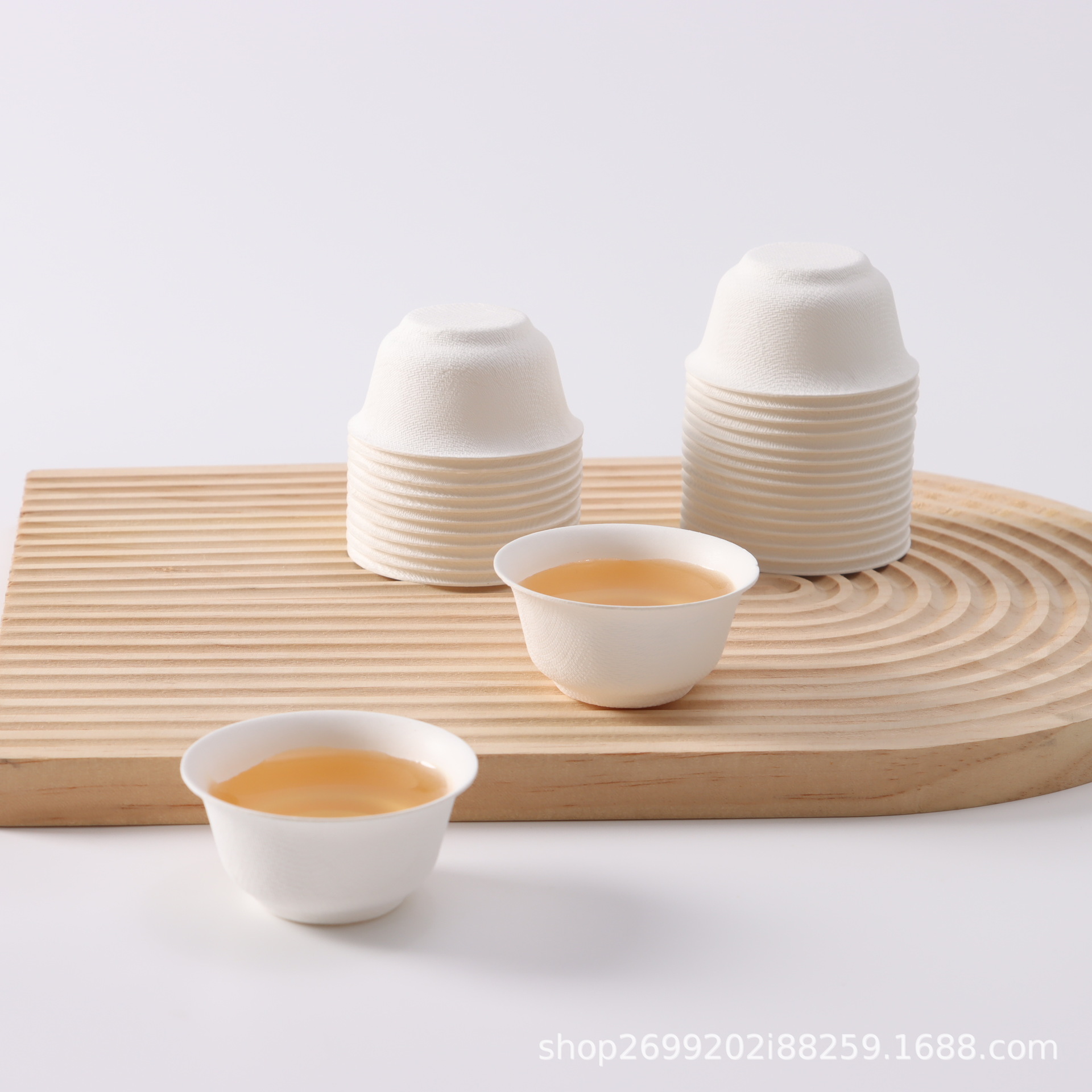 Disposable Kung Fu Tea Cup, Sugarcane Fiber Tea Cup, Thickeneded and High Temperature Resistant Outdoor Tea Set, Degradable Tea Cup