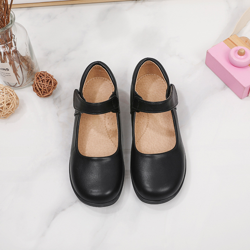 Girls Leather Shoes Black and White Children's Table Shoes Spring and Autumn New Middle and Large Children's Princess Dress Shoes Primary School Students' Single Shoes