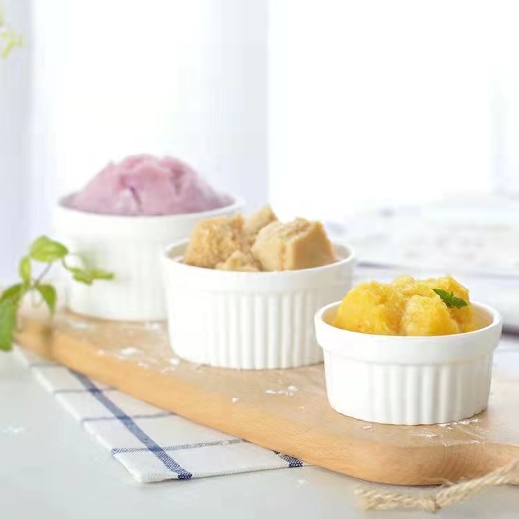 Ceramic Pudding Cup Oven Baking Cup Dessert Bowl Cake Cup Seasoning Bowl Wicker Cup Baking Mold Soufflé Baking Bowl