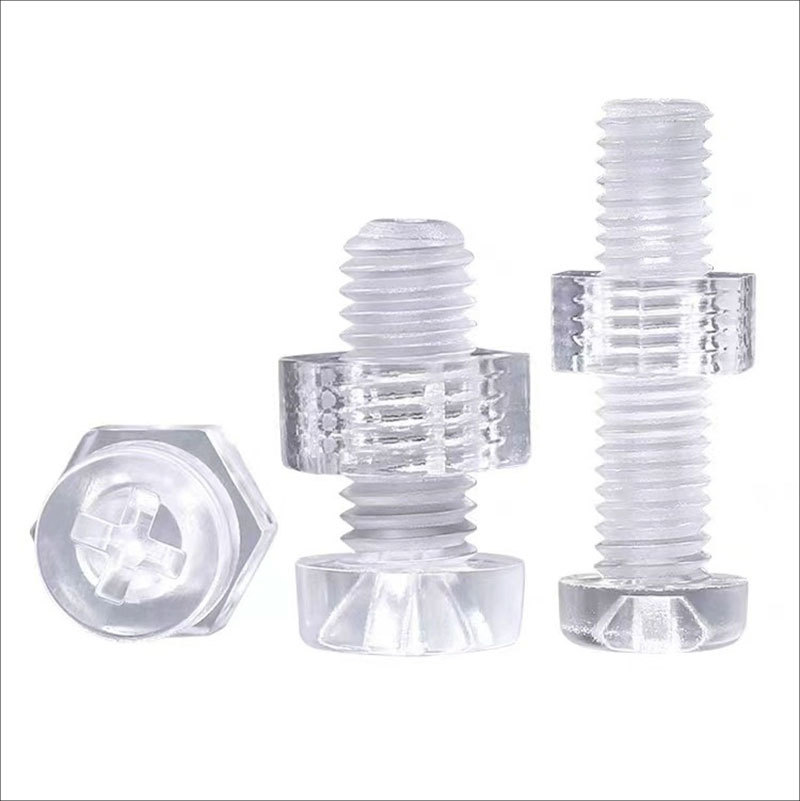 Transparent Plastic Screws Cross Flat Round Head Pc Acrylic Insulating Screws Fine Lighting Plastic Nut M3M4M5M6
