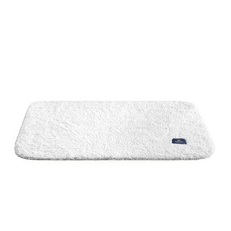 Thickened white floor towel mat for five-star hotels pure cotton absorbent non-slip floor mat for bathroom home