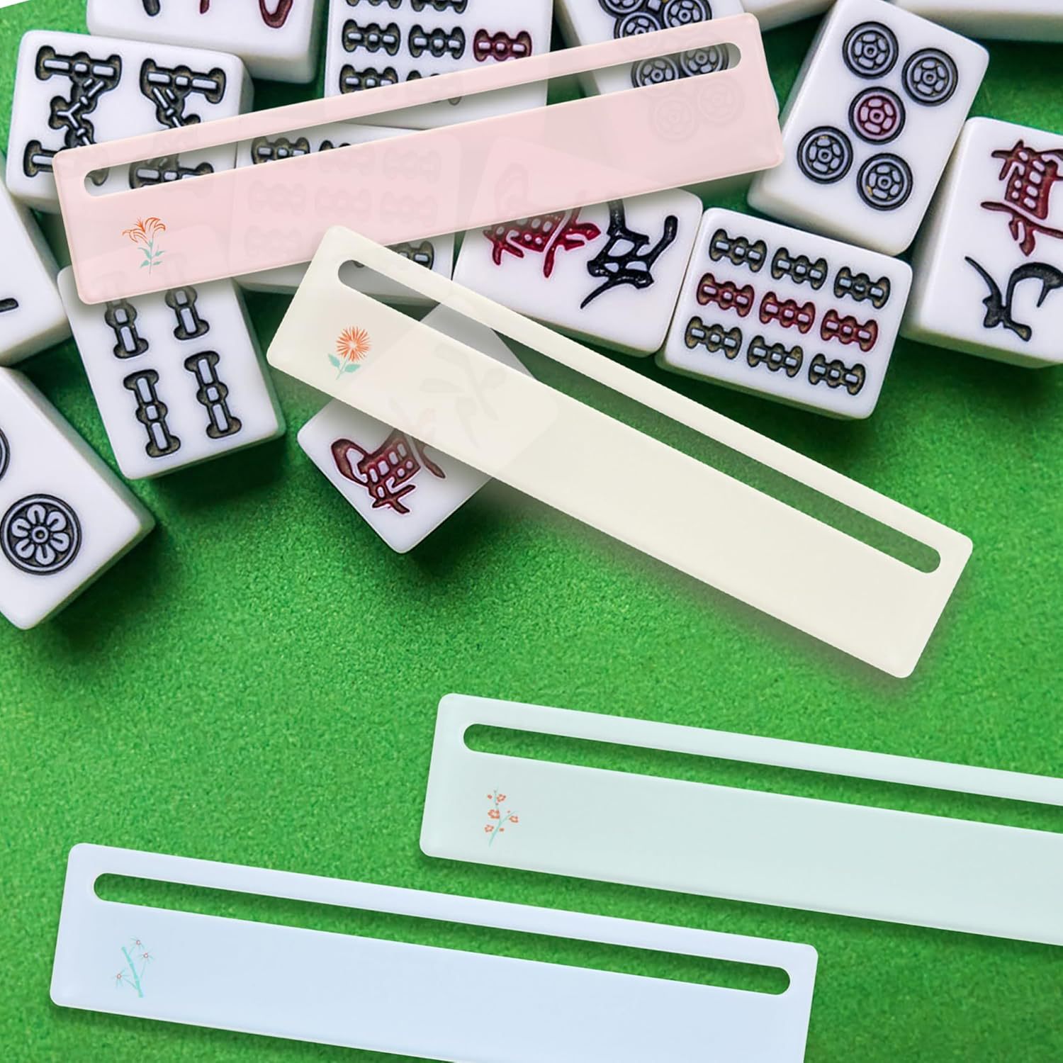 Czzwak 4 Pieces Mahjong Card Line Detector Strips - Bright Acrylic Strategy for Beginners