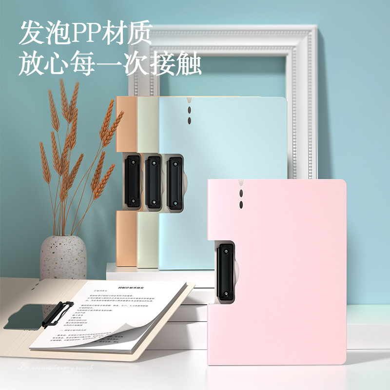 Deli Pe113 Macaron Color Foamed Pp Horizontal Folding Board Clip (Mixed) (5 Pieces/Pack)