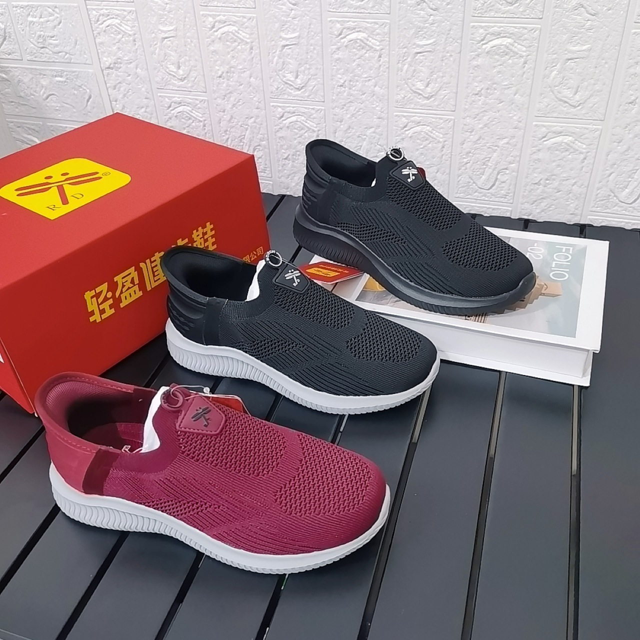 Fujian Red Q Ting Feiwei Double Mesh Men's Shoes 2025 Spring and Autumn Women's Casual Shoes New Lightweight Walking Shoes 7306