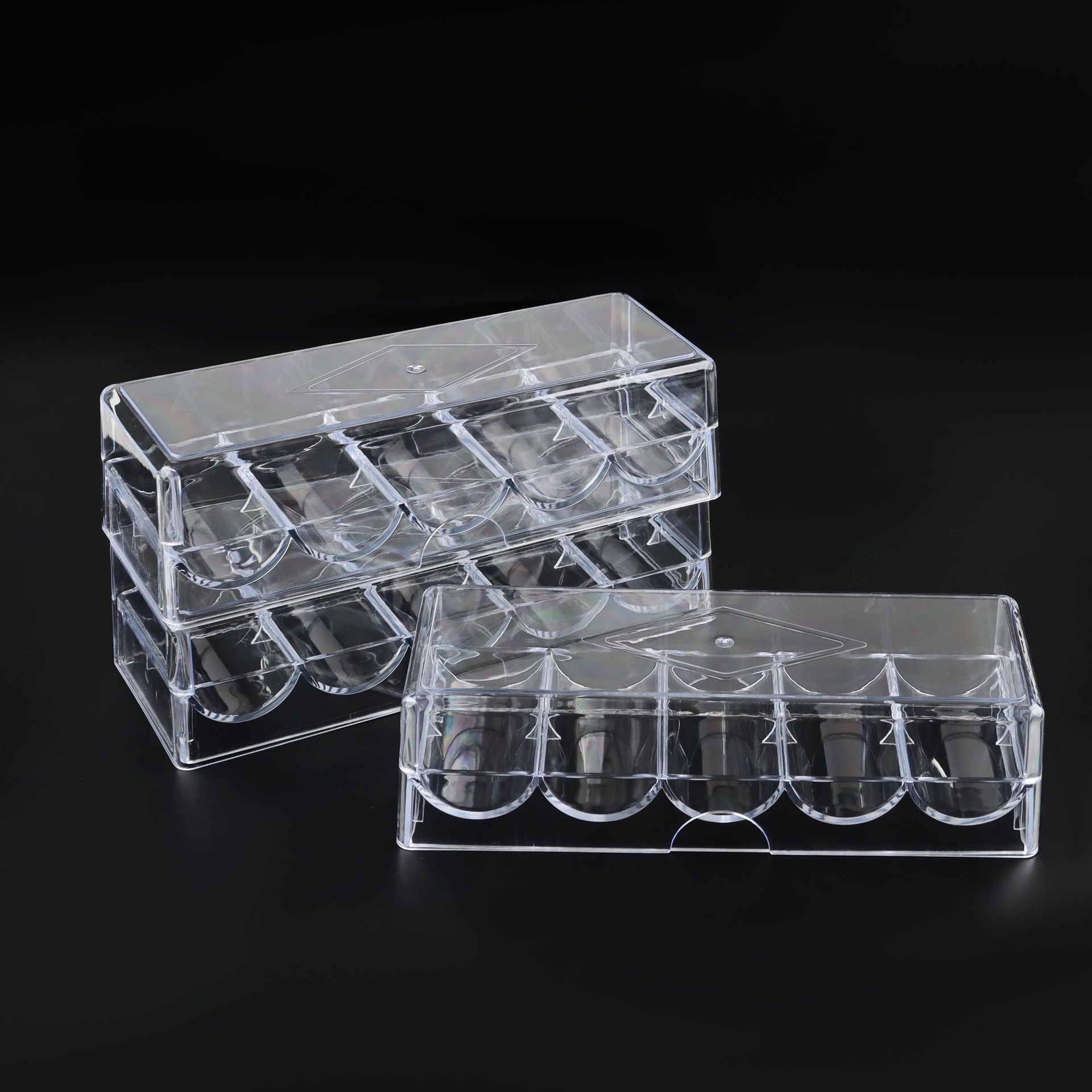Can hold 100 chip box Texas Hold'em transparent card plate chip rack integral coin storage box