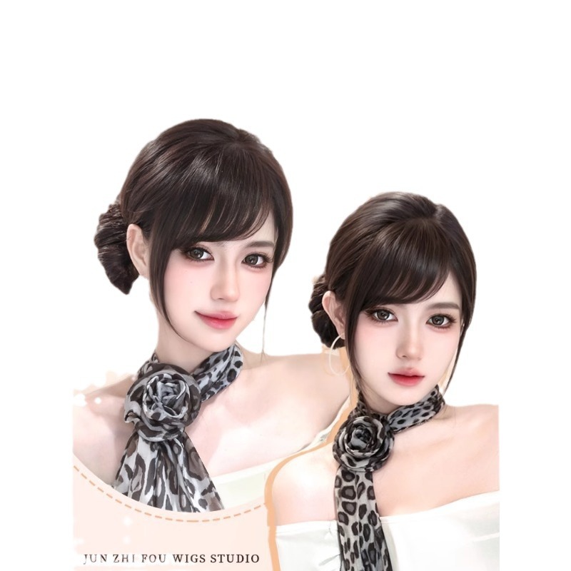 Lightweight Vintage-Style Thin Fake Bangs Wig for Women, Full Real Hair, Natural Forehead, Seamless and Lightweight Hairpiece