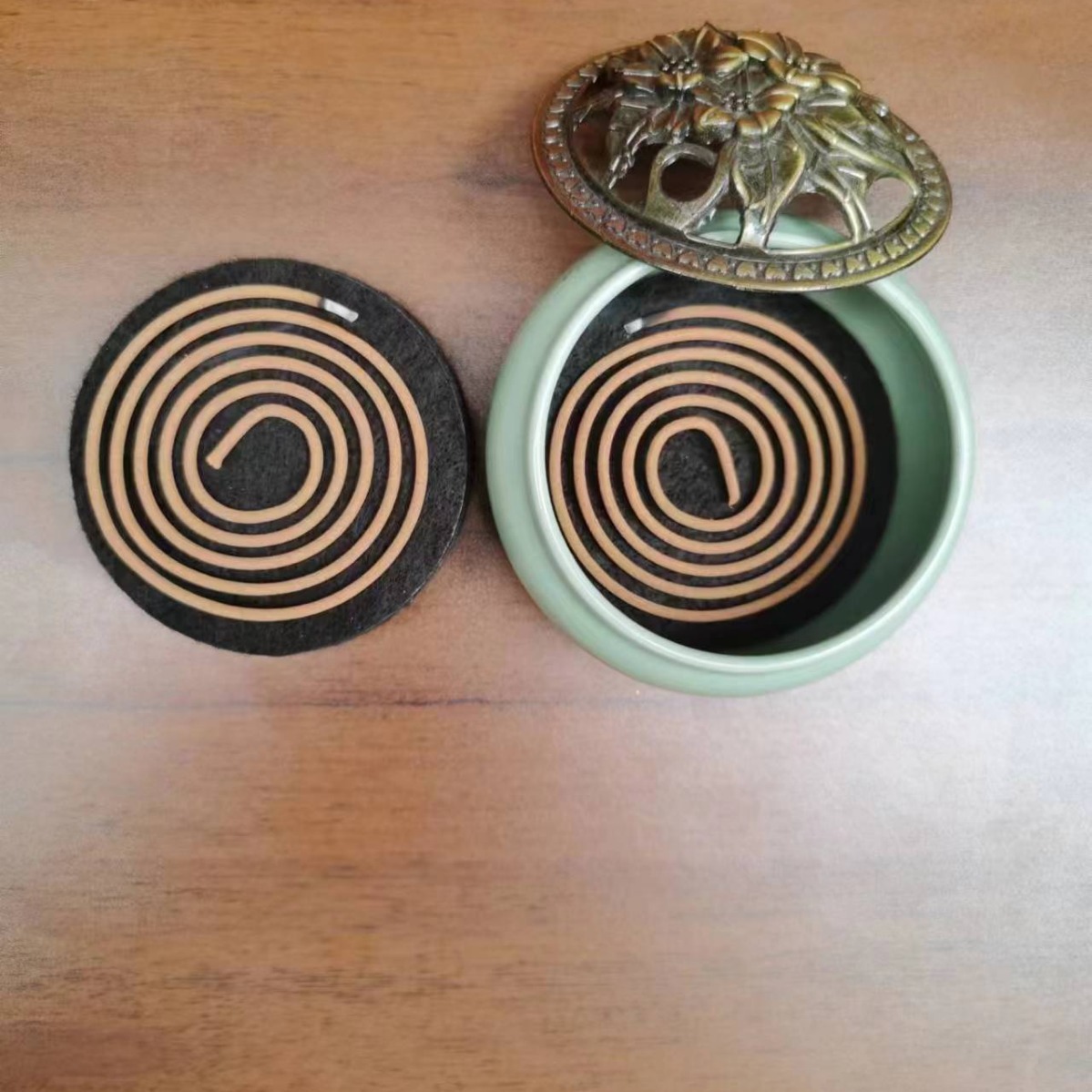 In Stock 7.5cm Fireproof Cotton Round Thickeneded Insulated Incense Burner Gasket Incense Cotton Coil Incense Flame Retardant Cotton Aluminum Foil Partition