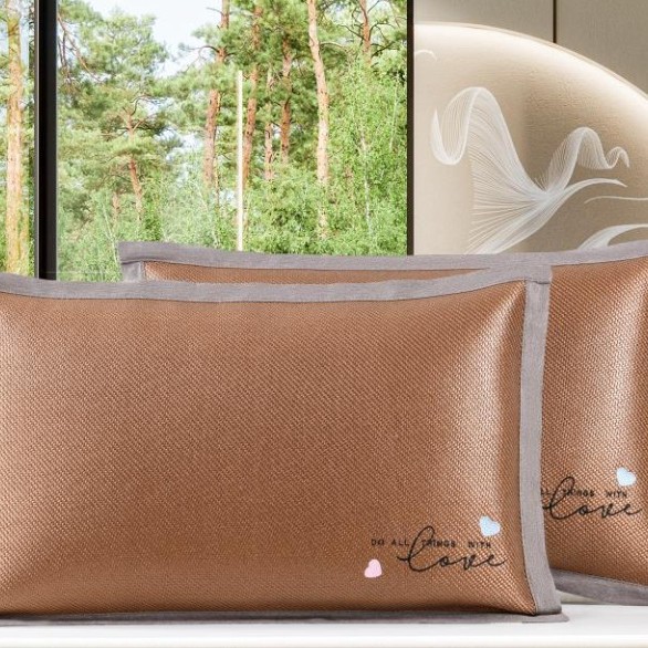 Home Textile Summer Cool Ice Silk Summer Pillow Case Cool Pillow Case Single Double Mat Rattan Pillow Case Pair