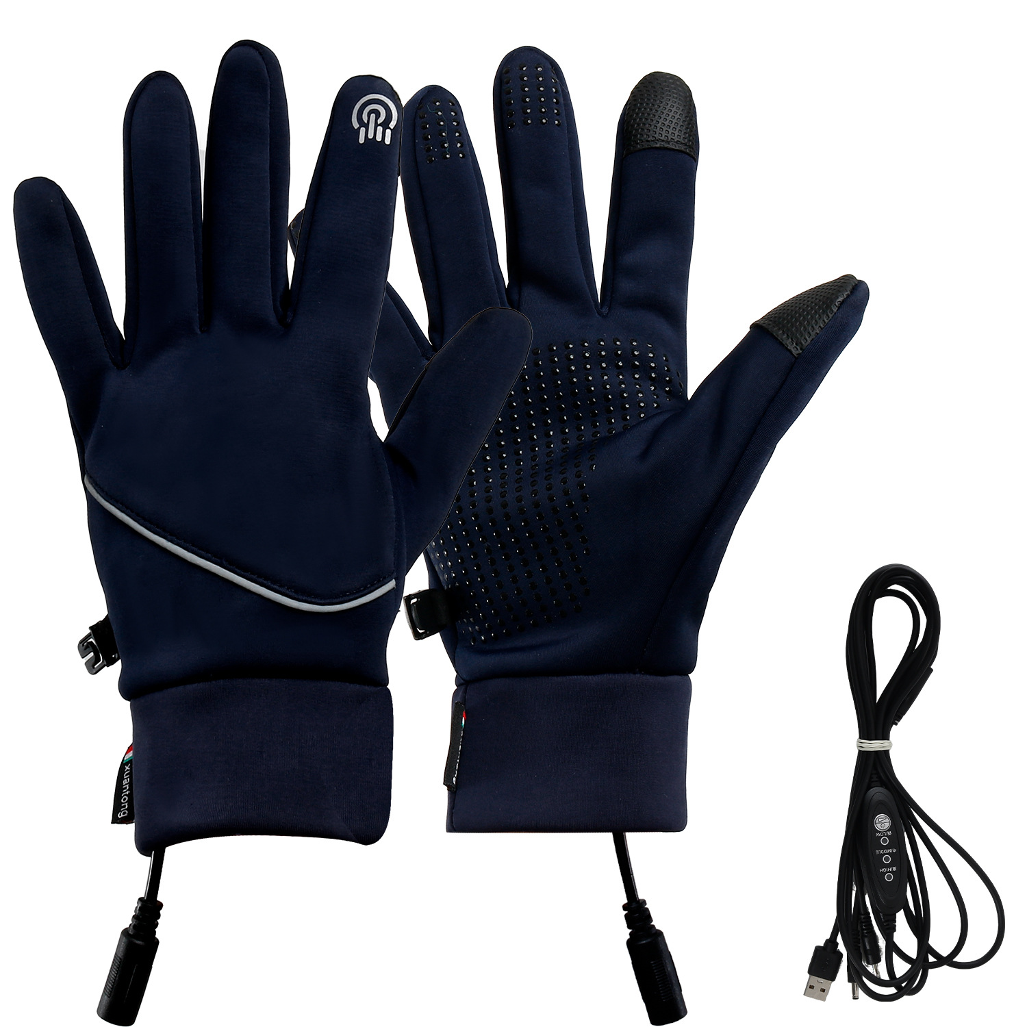 Winter Windproof Mountaineering Heated Gloves Plus Velvet Warm Touch Screen Splash-Proof Sports Cycling and Driving Warm Gloves