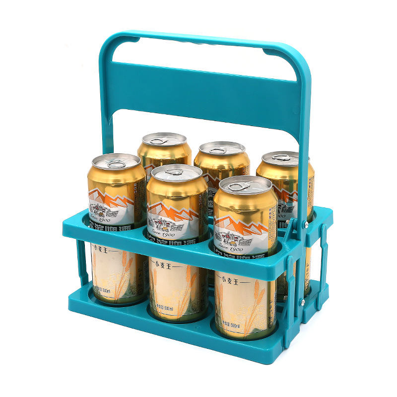 Foldable Plastic Beer Basket Beverage Beer Holder Sport Kettle Portable Holder Beer Rack