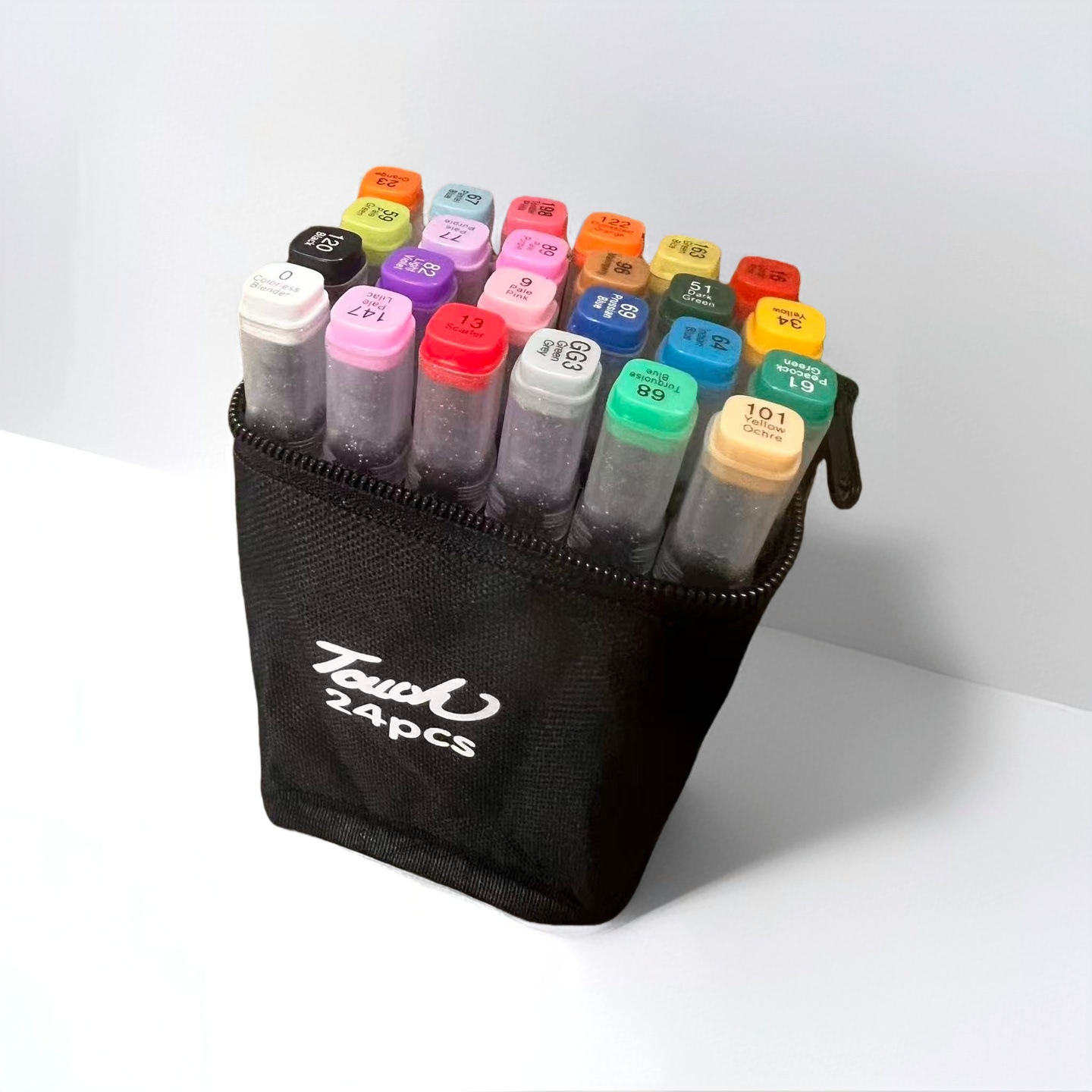 Student Marker Pen Set Double-Ended Oily Art Special Hand-Painted 24-Colorful Pen Holder