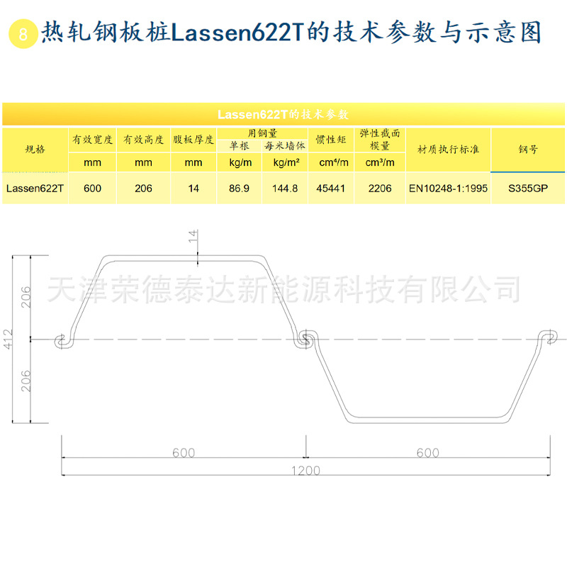 Jinxi U-Shaped Steel Sheet Pile # #   6 #   7 # Larson Hot-Rolled 9m Steel Sheet Piles