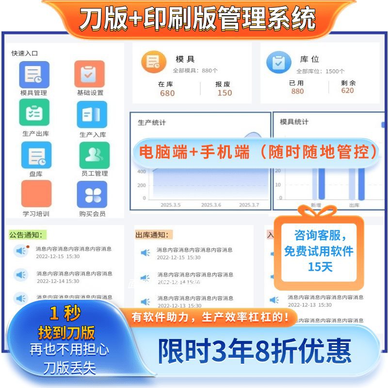 Система управления образцами печати для картонной фабрики, печатные пластины, ножи для высечки, управление цветными коробками