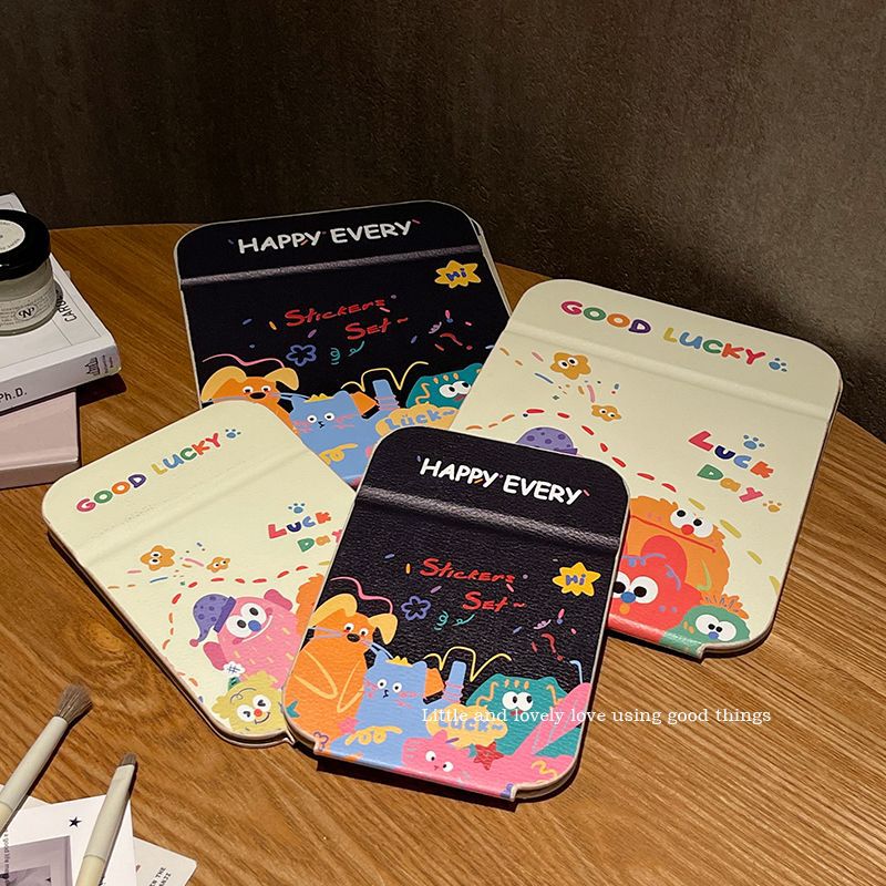 Home Bedroom Desktop Desktop Makeup Mirror High-Value Foldable Mirror Cartoon Cute Student Dormitory Makeup Mirror